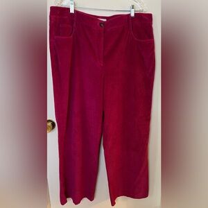 Boden Women’s Raspberry Wide-leg, 
Wide-wale Corduroy Pants, Sz 14